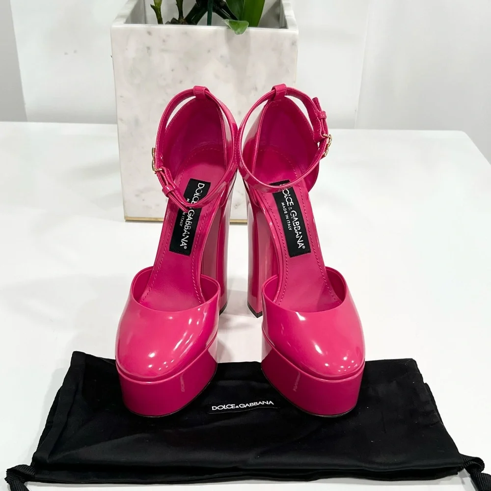 Dolce and Gabbana Polished calfskin platform Pumps